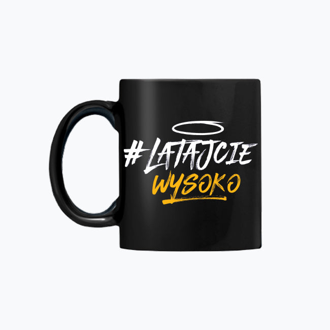 Czarny kubek Premium "Latajcie Wysoko" - CUK Anioły Toruń